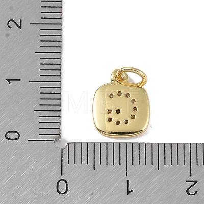 Rack Plating Brass Micro Pave CLear Cubic Zirconia Charms KK-E110-14G-G-1