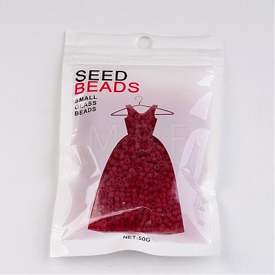 8/0 Frosted Round Glass Seed Beads X-SEED-A008-3mm-M5-1