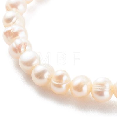 Natural Pearl Stretch Beaded Bracelets BJEW-JB06163-03-1