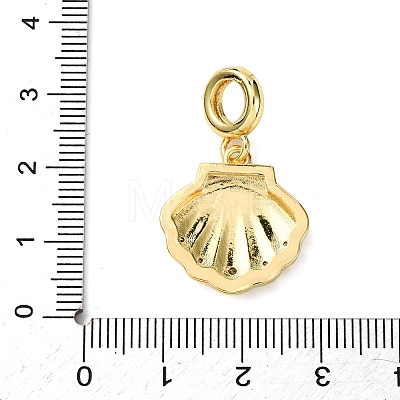 Brass Enamel European Dangle Charms KK-C119-05G-02-1