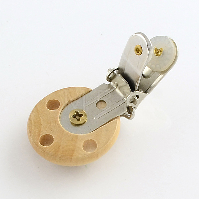 Wooden Baby Pacifier Holder Clip with Iron Clasp WOOD-R241-39-1