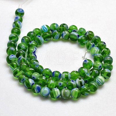 Round Millefiori Glass Beads Strands LK-P001-09-1