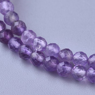Natural Amethyst Beaded Necklaces NJEW-K114-B-A21-1