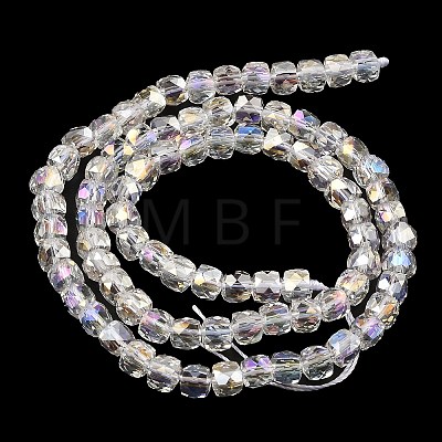 Electroplate Transparent Glass Beads Strands GLAA-C029-03A-1