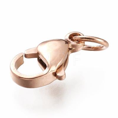 Ion Plating(IP) 304 Stainless Steel Lobster Claw Clasps LS-STAS-G240-01D-RG-1
