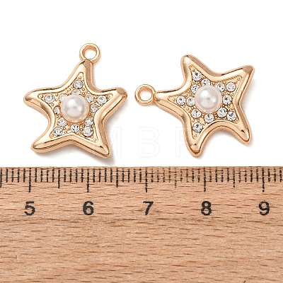 Alloy & ABS Imitation Pearl & Rhinestone Pendants FIND-K030-18C-G-1