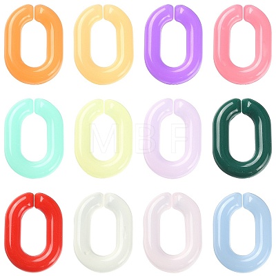 360Pcs 12 Colors Acrylic Linking Rings MACR-CJ0001-40-1