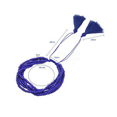 Adjustable Glass Seed Beads Braided Bead Bracelets BJEW-JB04777-1