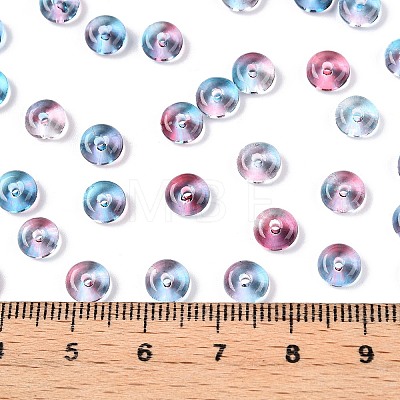 Spray Painted Transparent Glass Seed Beads SEED-T007-05F-1