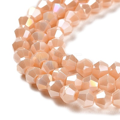 Opaque Solid Color Electroplate Glass Beads Strands EGLA-A039-P4mm-B06-1