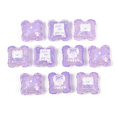 Printed Acrylic Beads OACR-D041-02B-1