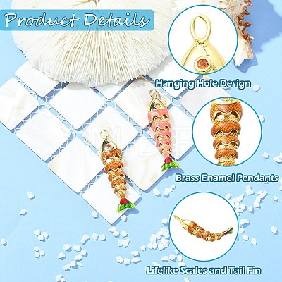 2Pcs 2 Colors Brass Enamel Pendants KK-CJ0005-79-1
