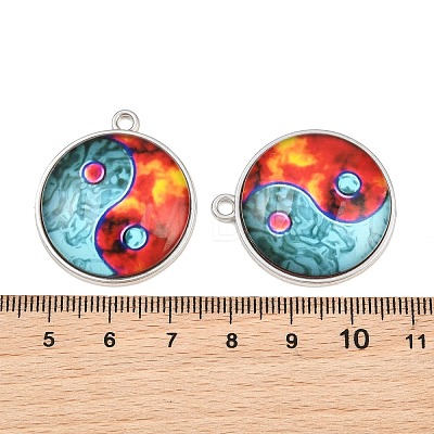 Printed Alloy Glass Pendants GL-CBA2376-01P-C-1
