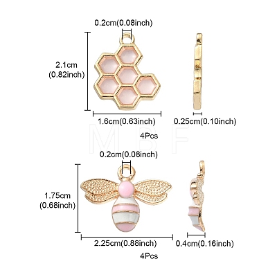 8Pcs 2 Style Alloy Enamel Pendants ENAM-YW0002-70-1