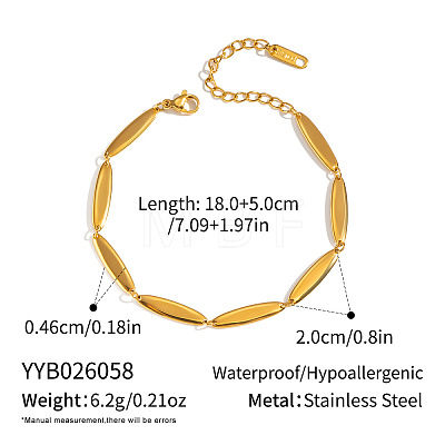 304 Stainless Steel Horse Eye Link Chain Bracelets for Women GV0285-2-1