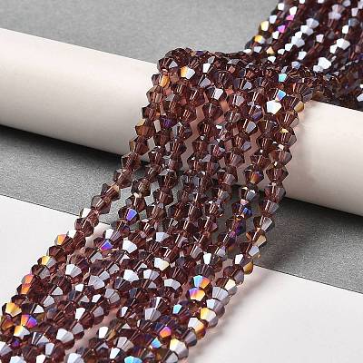 Transparent Electroplate Glass Beads Strands GLAA-F029-2mm-A05-1