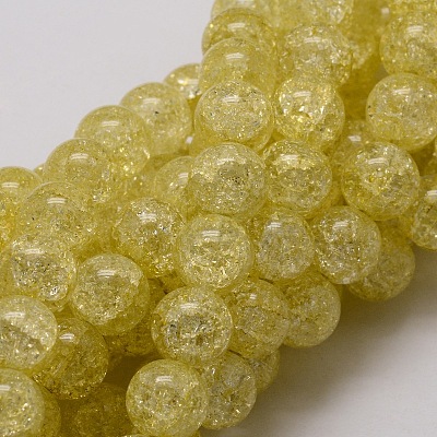 Crackle Glass Round Beads Strands CCG-E001-8mm-07-1