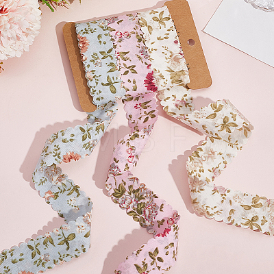 1 Set Polyester Flower Printed Ribbon OCOR-CY0002-38B-1
