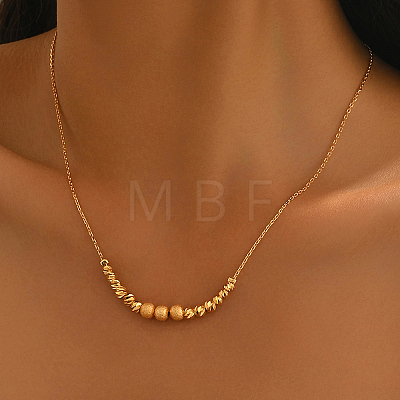 Brass Matte Round Graduated Beaded Necklaces for Women WB0357-1