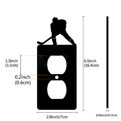 Iron Light Switch Decorations AJEW-WH0238-015-1