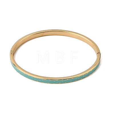 304 Stainless Steel Enamel Hinged Cuff Bangles for Women SA-CBAC920-15G-01G-1