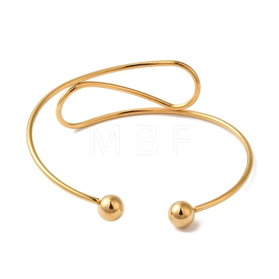 Curve Open Cuff Bangles for Women BJEW-Z071-03G-1