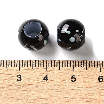 Spray Painted ABS Plastic European Beads KY-G033-01B-11-1