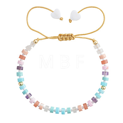 Chakra Natural Shell & Natural & Synthetic Mixed Gemstone Beads Braided Bead Bracelets ZA7321-2-1