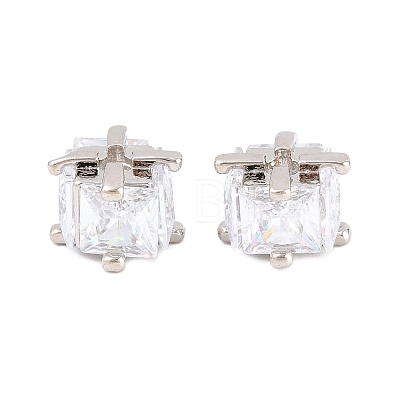 Brass Clear Cubic Zirconia Beads KK-B186-21B-P-1