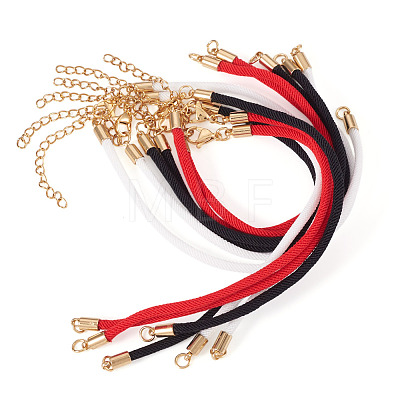 6Pcs 3 Colors 3MM Round Nylon Twisted Cord Necklace Making AJEW-TA00059-1