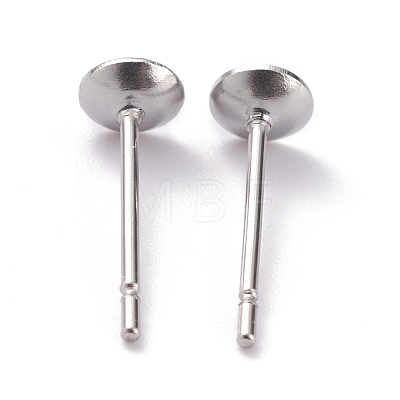 304 Stainless Steel Stud Earring Settings STAS-J031-09-1