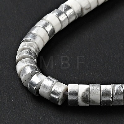 Electroplated Natural Howlite Bead Strands G-D470-01A-1