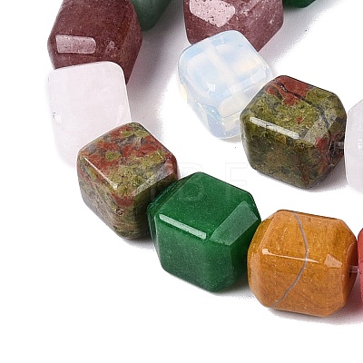 Natural & Synthetic Mixed Gemstone Beads Strands G-Q608-10-1