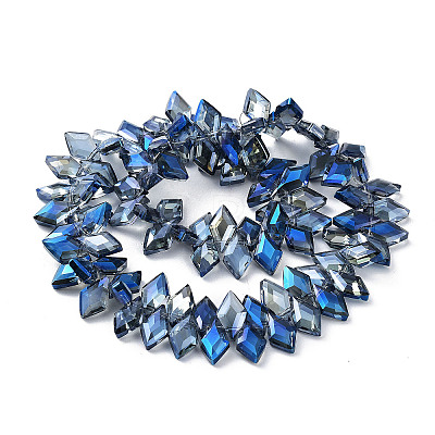 Electroplate Rhombus Glass Beads Strands EGLA-A036-12A-FR03-1