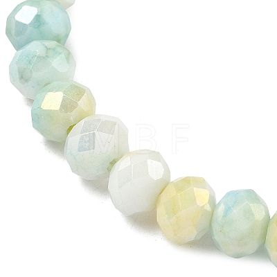 AB Color Faceted Rondelle Glass Beaded Stretch Bracelets for Women BJEW-PH01820-06-1