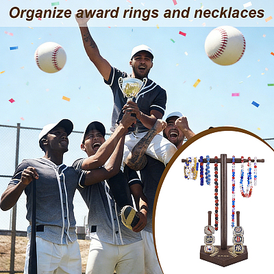 Baseball T Bar Wood Ring Display Stands RDIS-WH0019-22-1