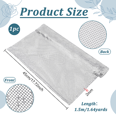 Aluminum Beaded Trim Mesh Ribbon Roll DIY-WH0750-413A-1