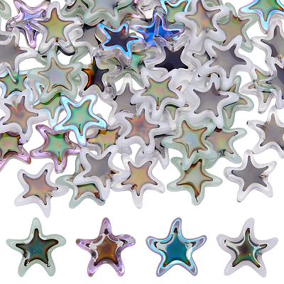 60Pcs 4 Colors Glass Beads GLAA-ME0001-39-1