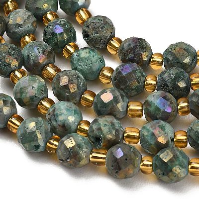Electroplated Natural Druzy Geode Crystal Beads Strands G-F833-P01-8mm-03-1