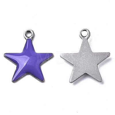 201 Stainless Steel Enamel Charms STAS-N088-14C-1