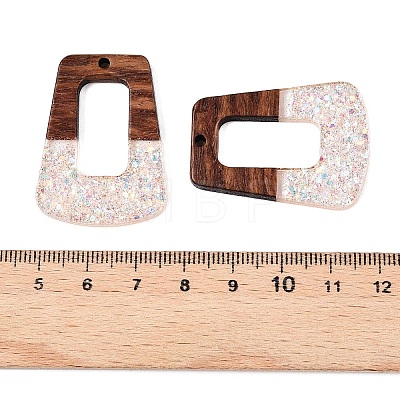 Epoxy Resin & Walnut Wood Pendants RESI-T057-13E-1