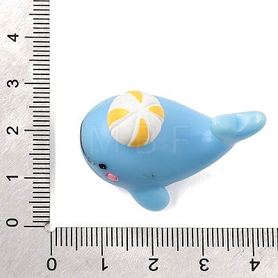 Sea Animals Opaque Resin Whale Playing Ball Figurine RE-CBA1AA1-03I-1
