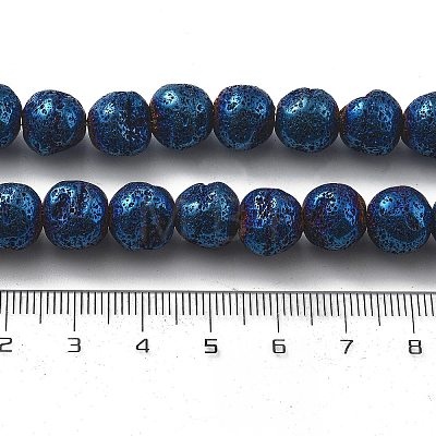 Electroplated Natural Lava Rock Beads Strands G-A251-D01-01E-1