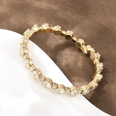 Iron Rhinestone Bangles for Women BJEW-A156-02G-1