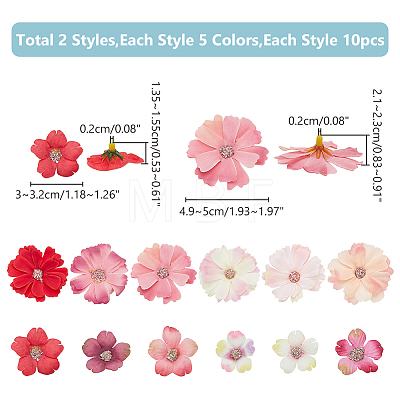WADORN 120Pcs 12 Colors Silk Cloth Flower DIY-WR0003-94-1