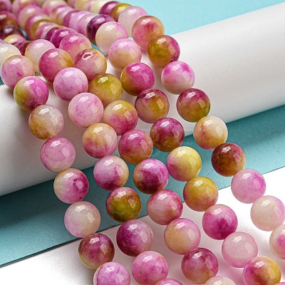 Natural Dyed Yellow Jade Beads Strands G-Q160-A01-01A-1