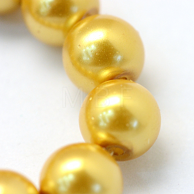 Baking Painted Pearlized Glass Pearl Round Bead Strands HY-Q003-10mm-31-1