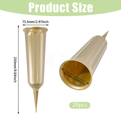 Plastic Cemetery Vase with Stake AJEW-WH0709-444A-1