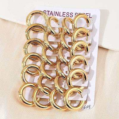 202 Stainless Steel Polishing Hoop Earrings EJEW-M106-02G-05-1