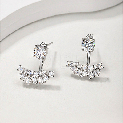 925 Sterling Silver Pave Moissanite Stud Earrings for Women XF0952-1